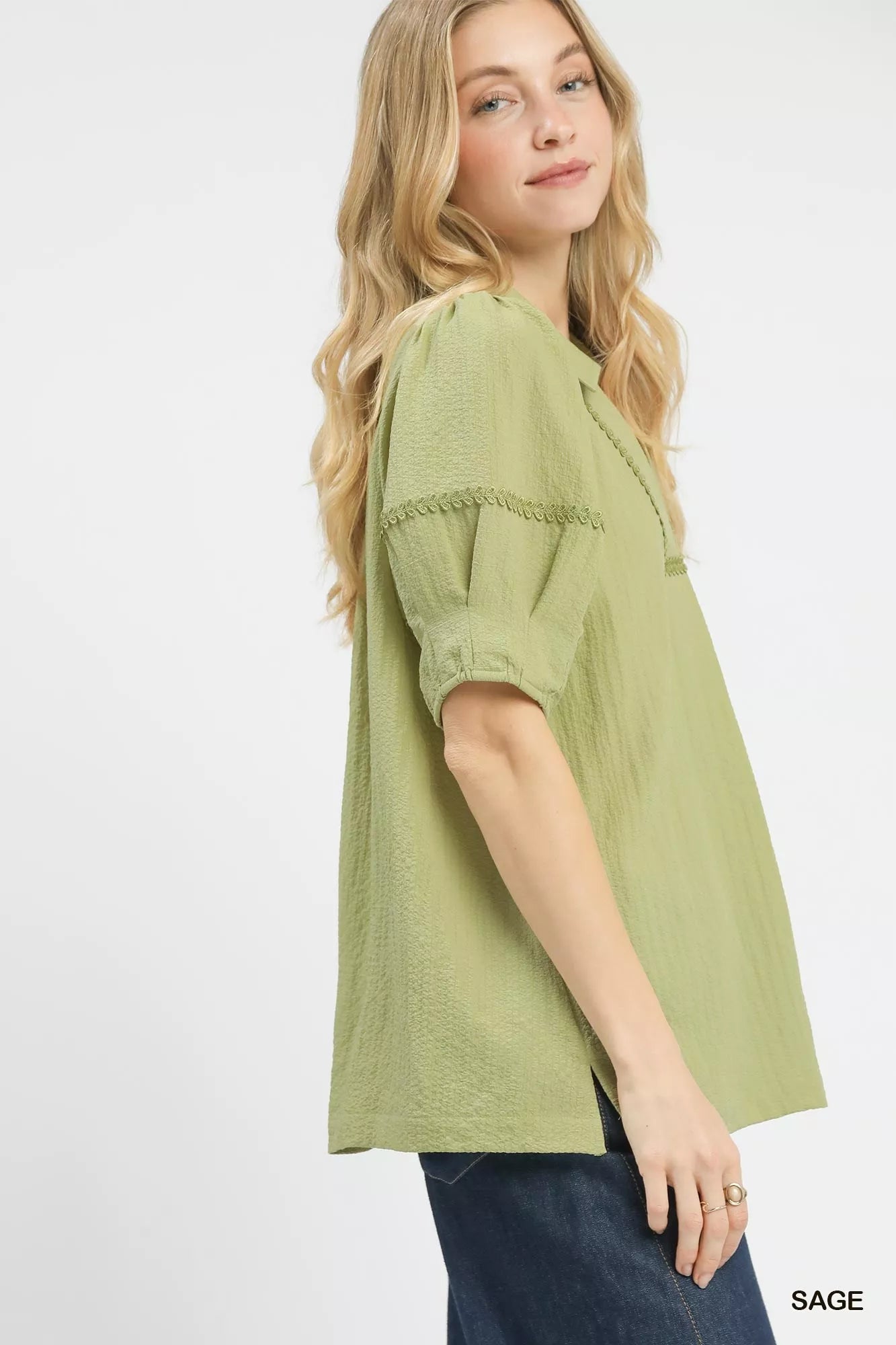 Umgee Textured Puff Sleeve Top - | VivaMix StoreUmgee Textured Puff Sleeve Top - VivaMix Store