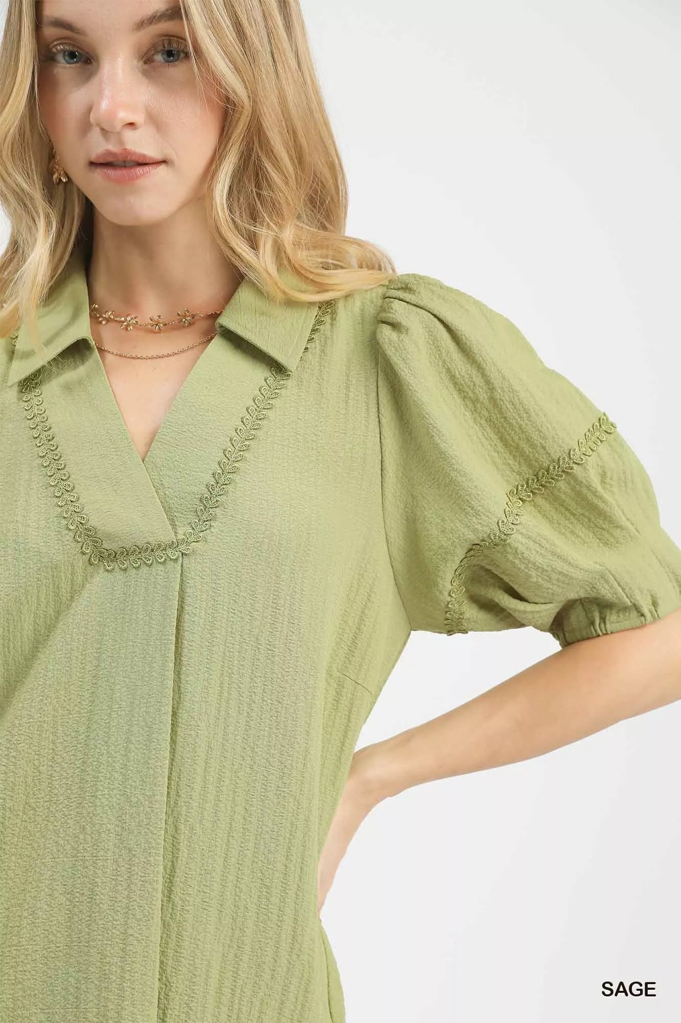 Umgee Textured Puff Sleeve Top - | VivaMix StoreUmgee Textured Puff Sleeve Top - VivaMix Store
