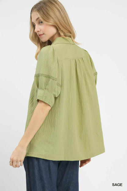 Umgee Textured Puff Sleeve Top - | VivaMix StoreUmgee Textured Puff Sleeve Top - VivaMix Store
