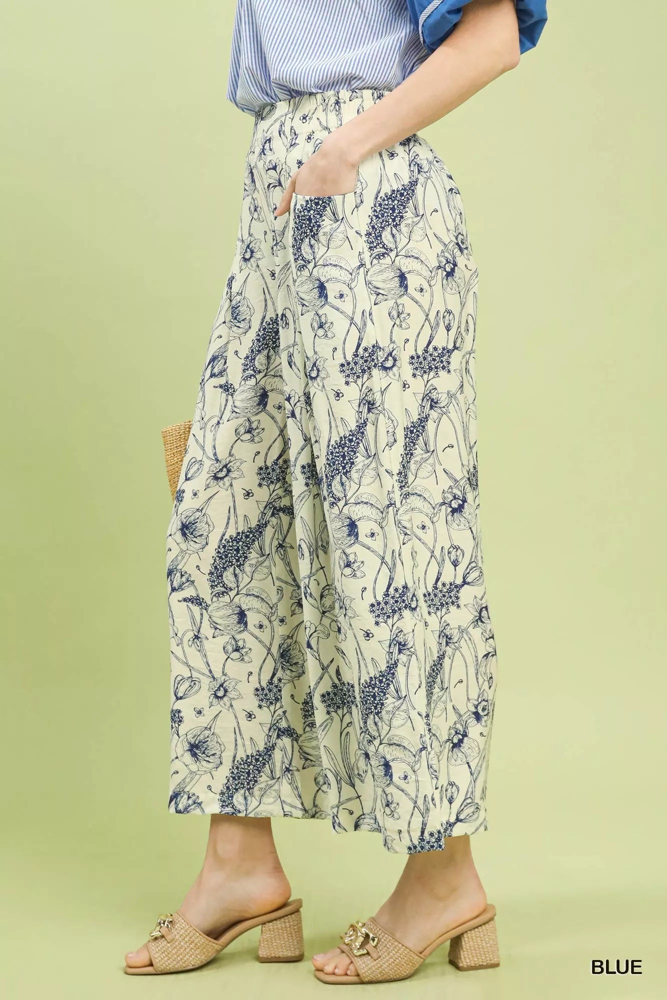 Umgee Two Tone Floral Print Pants - | VivaMix StoreUmgee Two Tone Floral Print Pants - VivaMix Store