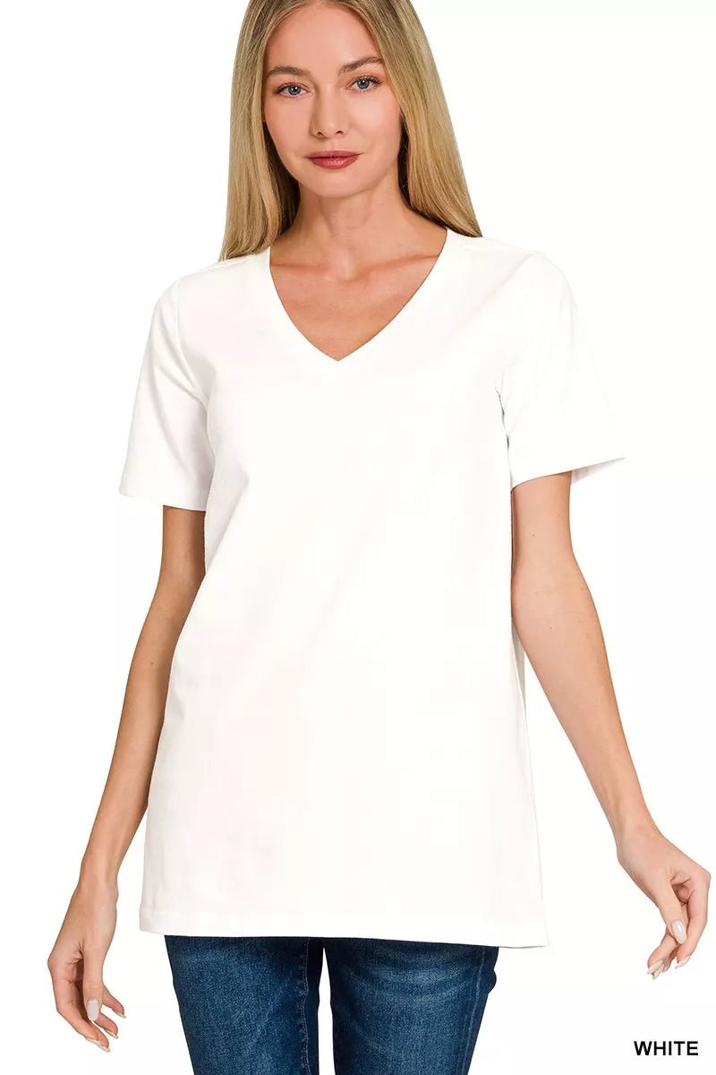 Zenana V - Neck Short Sleeve T-Shirt - | VivaMix StoreZenana V - Neck Short Sleeve T-Shirt - VivaMix Store